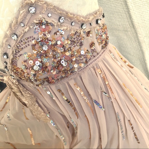 Vintage S 90s Y2K Boho Glam Party Dress Mandalay - Picture 2 of 12